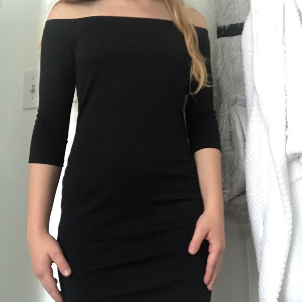 NWT Black off the shoulder dress